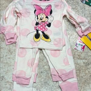 Disney Minnie Mouse Pink and White Kids Pajama Set